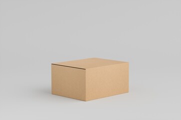 Cardboard Carton Box Mockup 3D Illustration