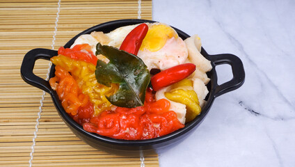 Seblak is a typical Sundanese dish with a savory and spicy taste. Made from wet crackers cooked.