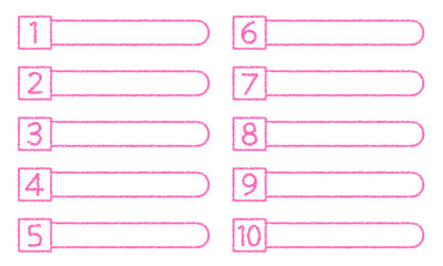クレヨン素材　数字がついたタイトルデザインセット