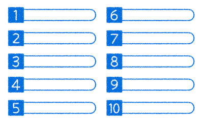 クレヨン素材　数字がついたタイトルデザインセット