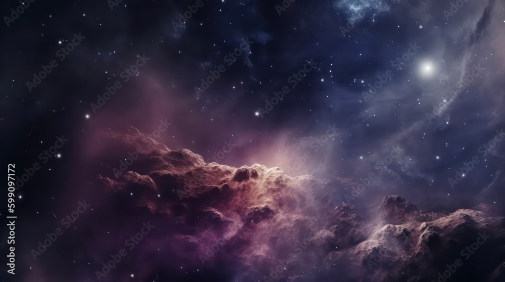 Wall mural abstract space background. galaxies, nebula and stars in space. generative ai.