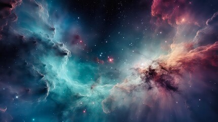 Fototapeta na wymiar Abstract space background. Galaxies, nebula and stars in space. Generative AI.