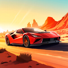 Obraz premium Desert hyper car 