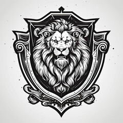 Lion Logo, Crest, Banner, Company logo, Brand logo. Generative AI.