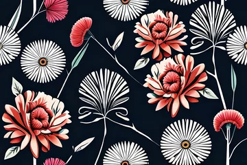 Möbelaufkleber seamless pattern with flowers © XYZ Gallery