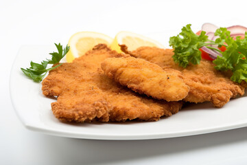Milanesa - Breaded and fried thin-cut beef or chicken, AI generative Argentinean schnitzel