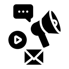 digital marketing glyph icon