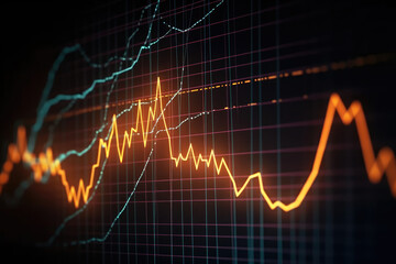 Fototapeta premium Trading graph, financial investment concept use for background