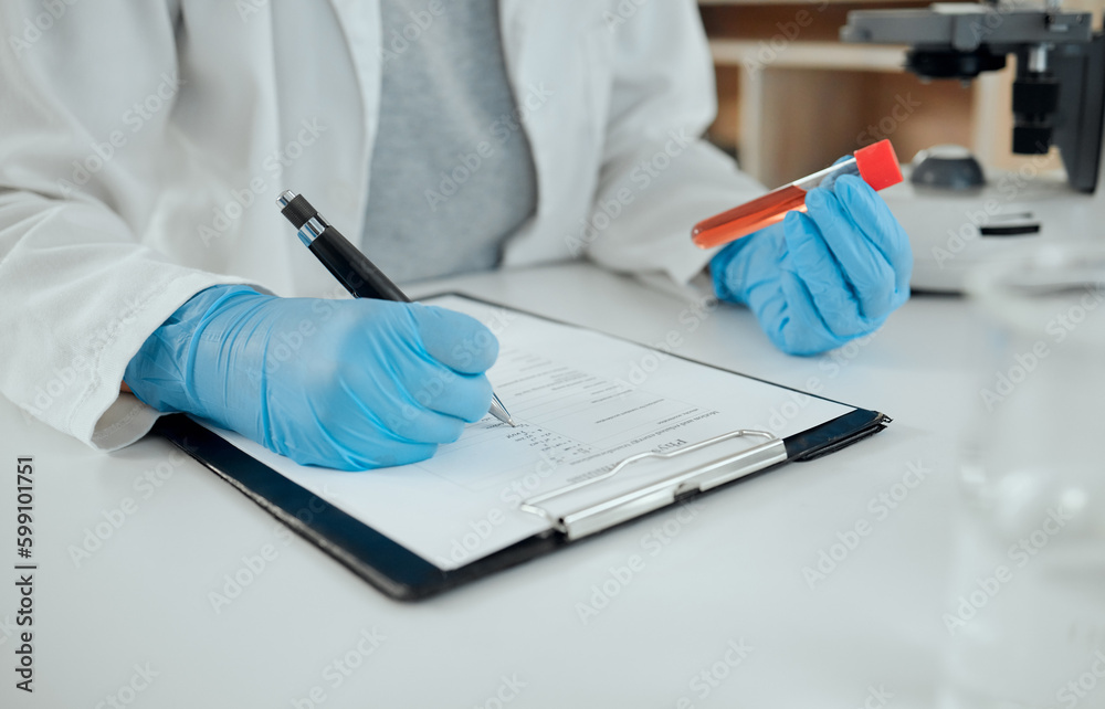 Poster Getting closer to reaching my goal. a scientist holding a sample while making notes.