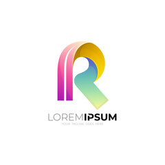 R logo, Letter R logo with colorful design