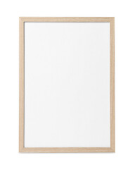 Empty wooden frame on white background. Space for design