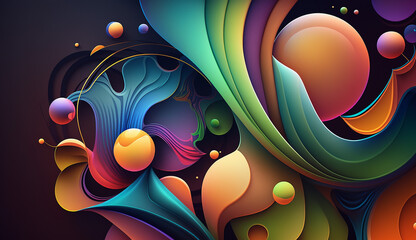 Fototapeta premium Abstract organic colorful background wallpaper design. Generative AI