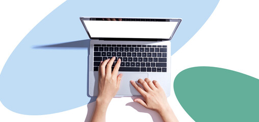 Person using a laptop computer