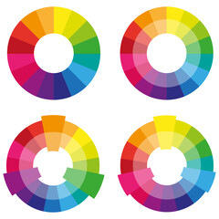 Complementary color wheel flat vector icon for apps and websites. Vector illustration. 