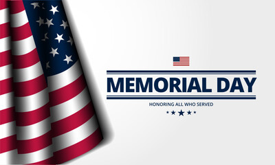 Memorial day background design with honoring all who served text