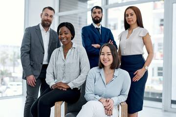 Our worth is always on the rise thanks to our collaborations. Portrait of a group of businesspeople...