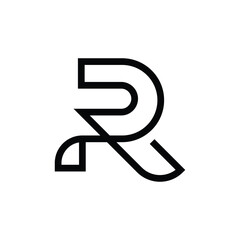 Simple and elegant letter R logo design concept isolated in white background