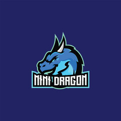 dragon head logo esport team design gaming mascot
