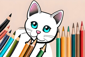 coloring book with pencil