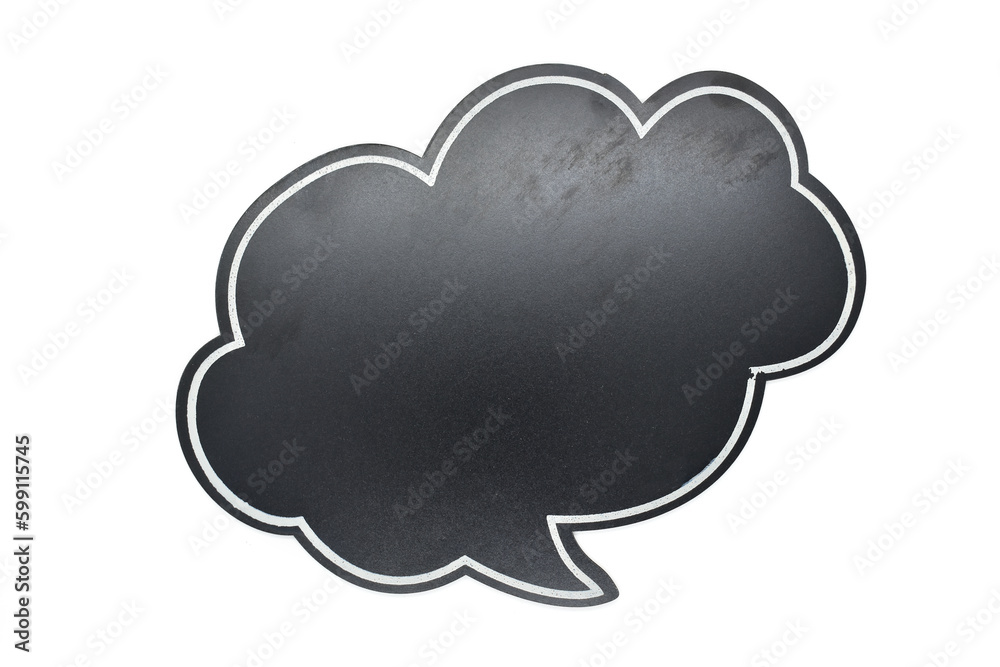 Wall mural empty black speech bubble in the form of a cloud isolated on white background