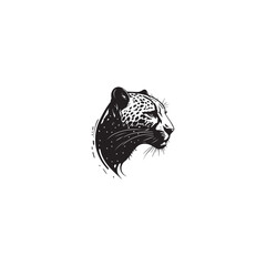 snarling face of a leopard modern logo