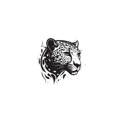 snarling face of a leopard modern logo © Rapit