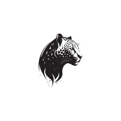 snarling face of a leopard modern logo