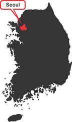 Obraz premium Seoul capital city South Korea map 2023050308