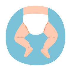 Baby diaper rash symptom in flat design.