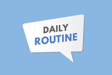 Daily Routine text Button. Daily Routine Sign Icon Label Sticker Web Buttons