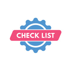 Check List text Button. Check List Sign Icon Label Sticker Web Buttons