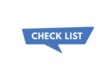 Check List text Button. Check List Sign Icon Label Sticker Web Buttons