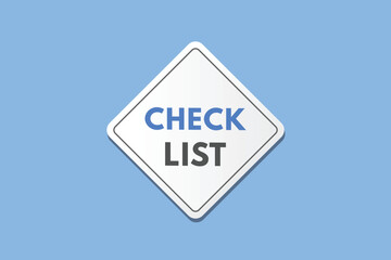 Check List text Button. Check List Sign Icon Label Sticker Web Buttons