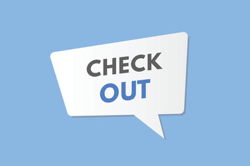 Check Out text Button. Check Out Sign Icon Label Sticker Web Buttons