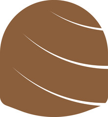Minimalist One Bite Chocolate Vector Flat Illustration