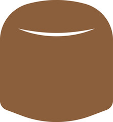 Minimalist One Bite Chocolate Vector Flat Illustration