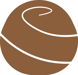 Minimalist One Bite Chocolate Vector Flat Illustration