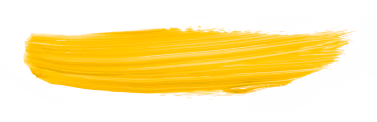 Shiny yellow brush isolated on transparent background. yellow watercolor png