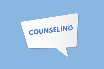 Counseling text Button. Counseling Sign Icon Label Sticker Web Buttons