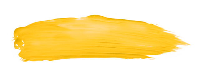 Shiny yellow brush isolated on transparent background. yellow watercolor png