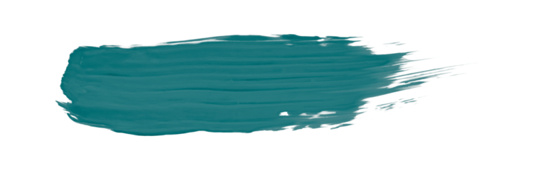 Shiny green brush isolated on transparent background. Deep Lake Green Turquoise Brush