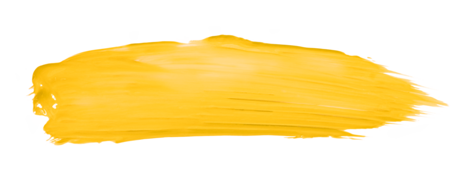 Shiny yellow brush isolated on transparent background. yellow watercolor png