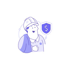 Insurance Illustration Set Family health work compensation medical education safety protection prevention care assurance agent life business house risk injury shipping travel service protect invest