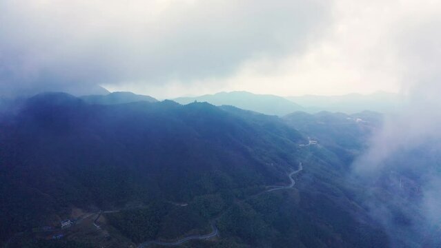Aerial photography forest mountain scenery