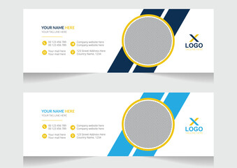 Business email signature template design or personal cover template 