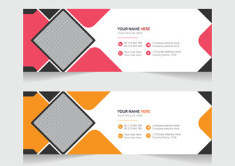 Personal minimalist & creative email signature template design or email footer design template