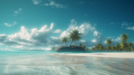 Fototapeta na wymiar tropical landscape beach. Generative AI