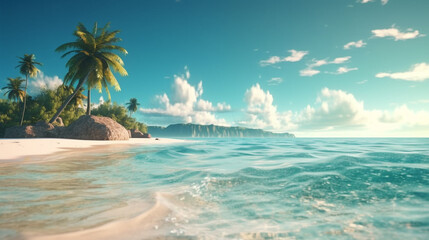 Fototapeta na wymiar tropical landscape beach. Generative AI