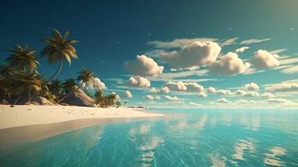 Obraz na płótnie Canvas tropical landscape beach. Generative AI