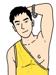 Fototapeta premium cute man cartoon on white background